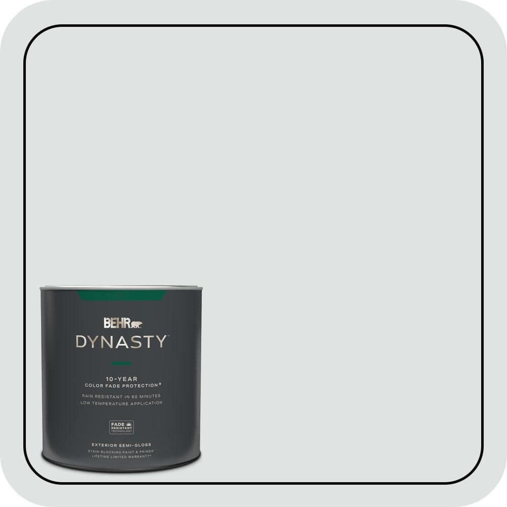 BEHR DYNASTY 1 qt. #W-F-520 Ash White Semi-Gloss Exterior Stain-Blocking Paint & Primer