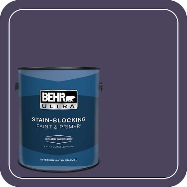 BEHR ULTRA 1 gal. #S-H-640 Purple Blanket Extra Durable Satin Enamel Interior Paint & Primer (2)