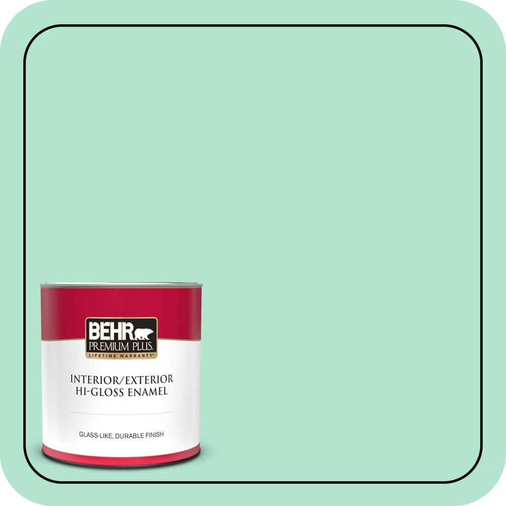 BEHR PREMIUM PLUS 1 qt. #P420-2 Crystal Rapids Hi-Gloss Enamel Interior/Exterior Paint & Primer