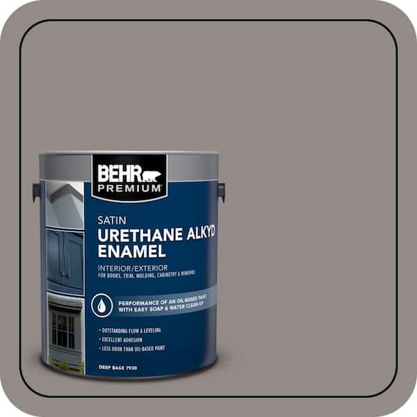 BEHR PREMIUM 1 gal. #790F-4 Creek Bend Urethane Alkyd Satin Enamel Interior/Exterior Paint (2)