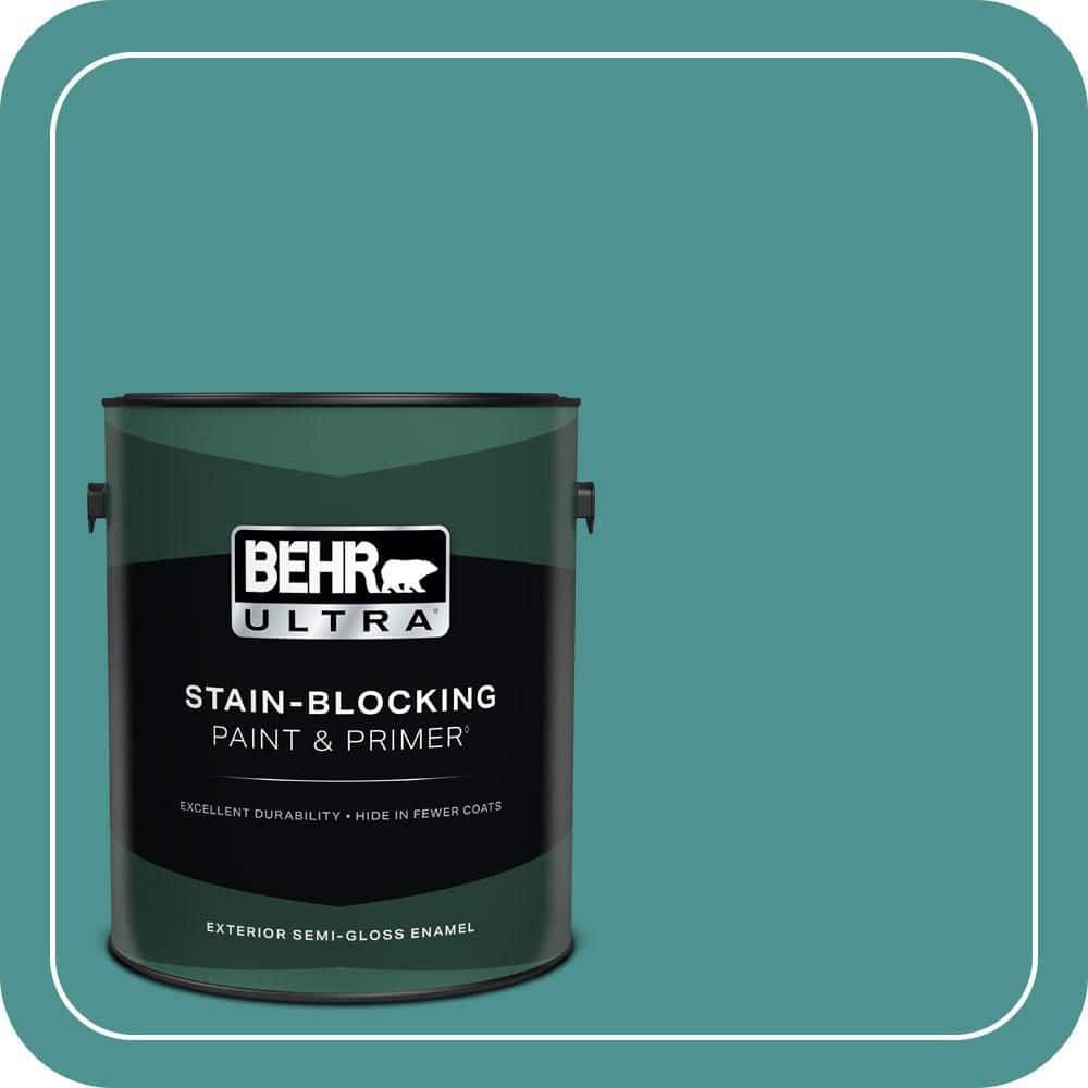 BEHR ULTRA 1 gal. #500D-6 Mirage Lake Semi-Gloss Enamel Exterior Paint & Primer