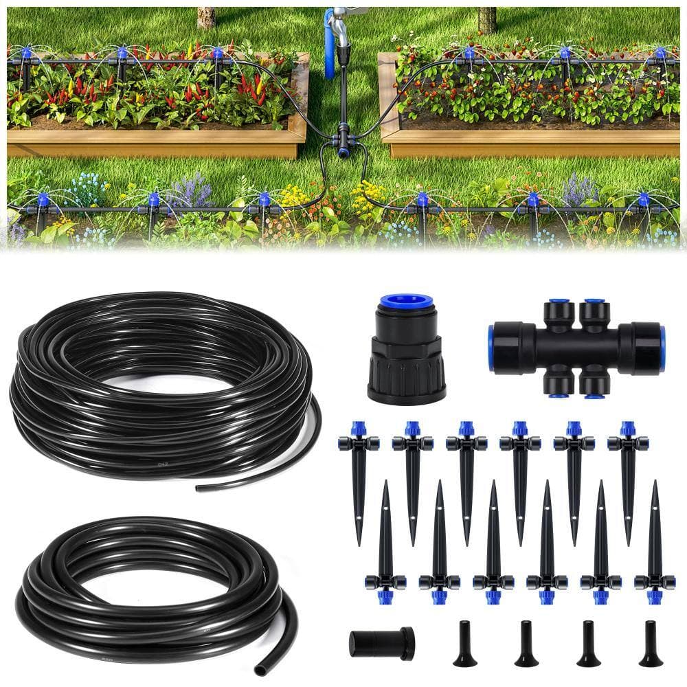 Unbranded 50FT Drip Irrigation Kit with Quick Connect Tubing and 12 Adjustable Drippers for Garden Beds Patio Lawn (2)