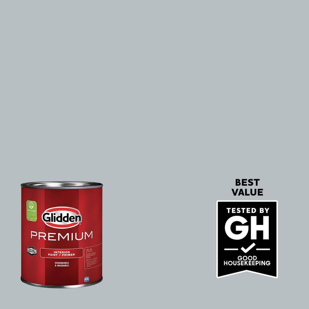 Glidden Premium 1 qt. PPG1012-4 Gray Frost Flat Interior Latex Paint