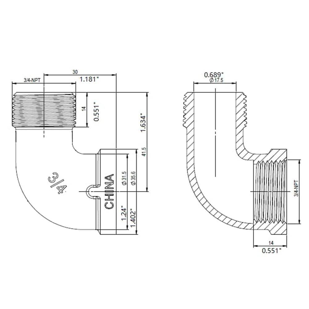 Everbilt 3/4 in. MIP 3/4 in. FIP 90-Degree Brass Street Elbow Fitting (2)
