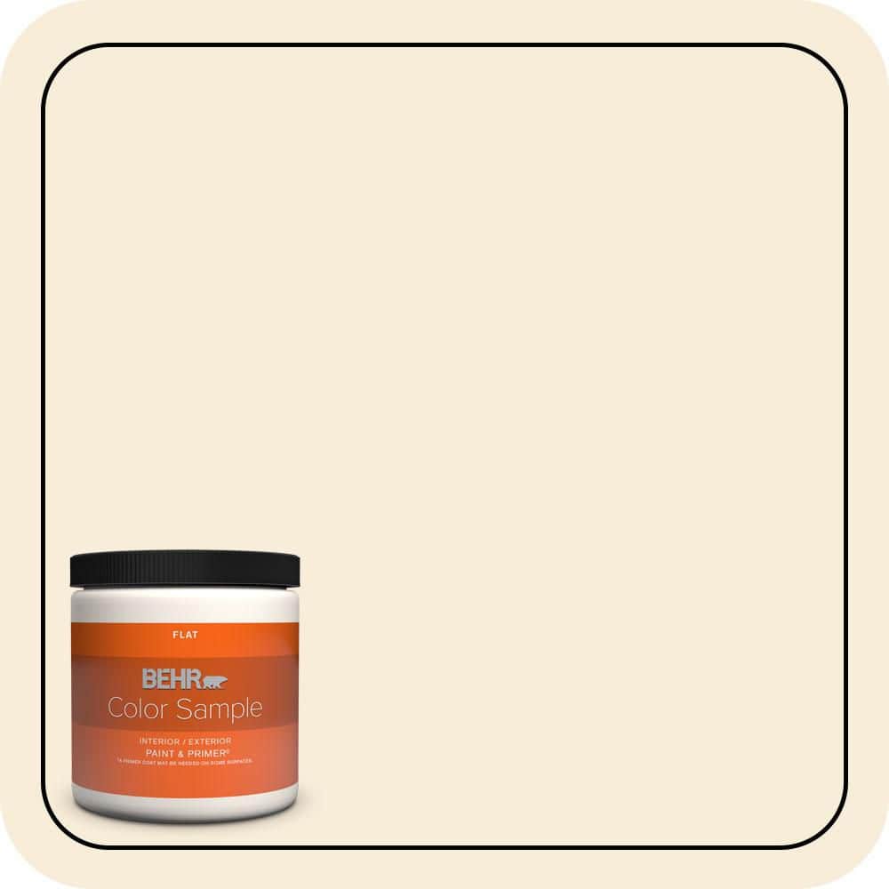 BEHR PREMIUM PLUS 8 oz. #70 Linen White Flat Interior/Exterior Paint & Primer Color Sample