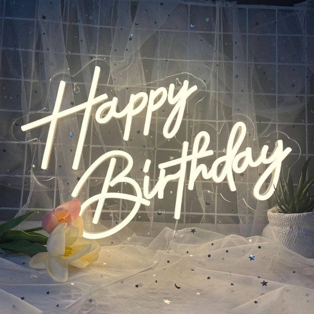 Afoxsos 1-Pack Warm White LED Neon Sign Art Series Acrylic PVC Neon Light Birthday Party Wall Decor Neon Light Sign (3)