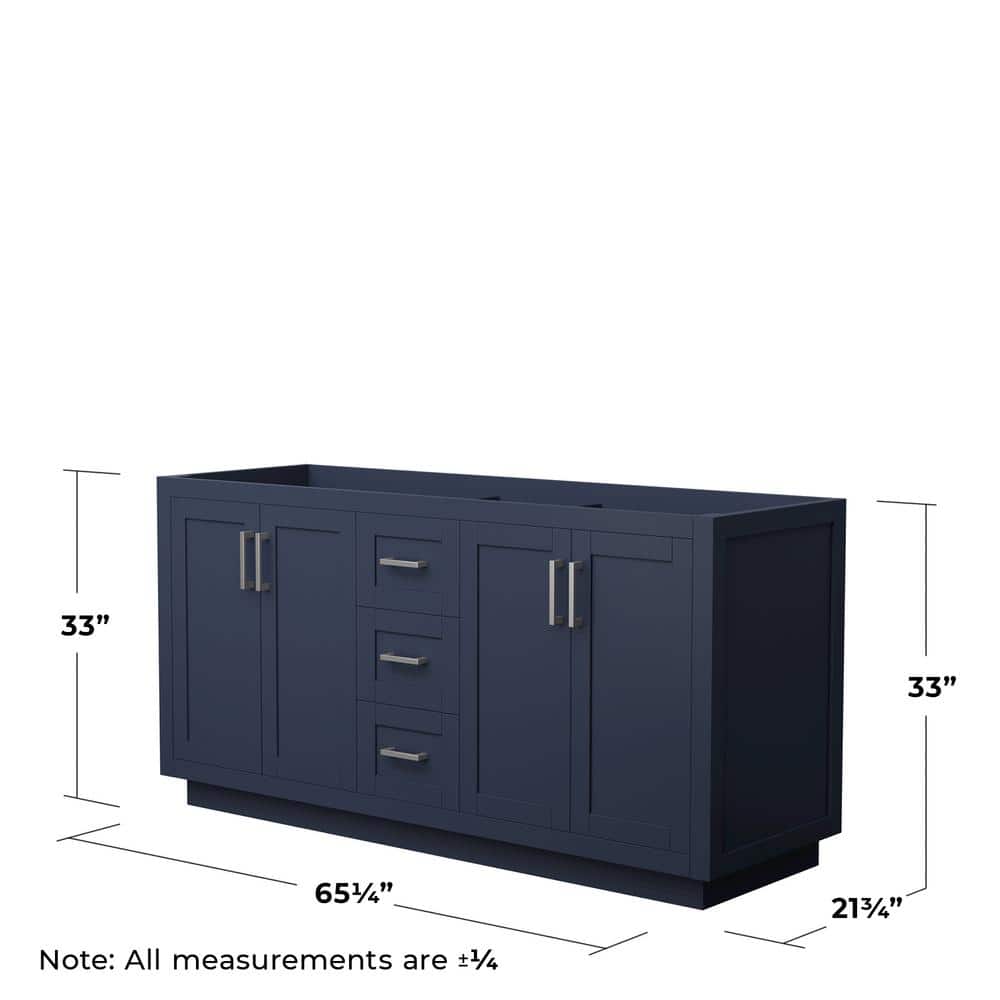 Wyndham Collection Miranda 25 in. W 21.75 in. D 33 in. H Double Bath Vanity Cabinet without Top Dark Blue (4)