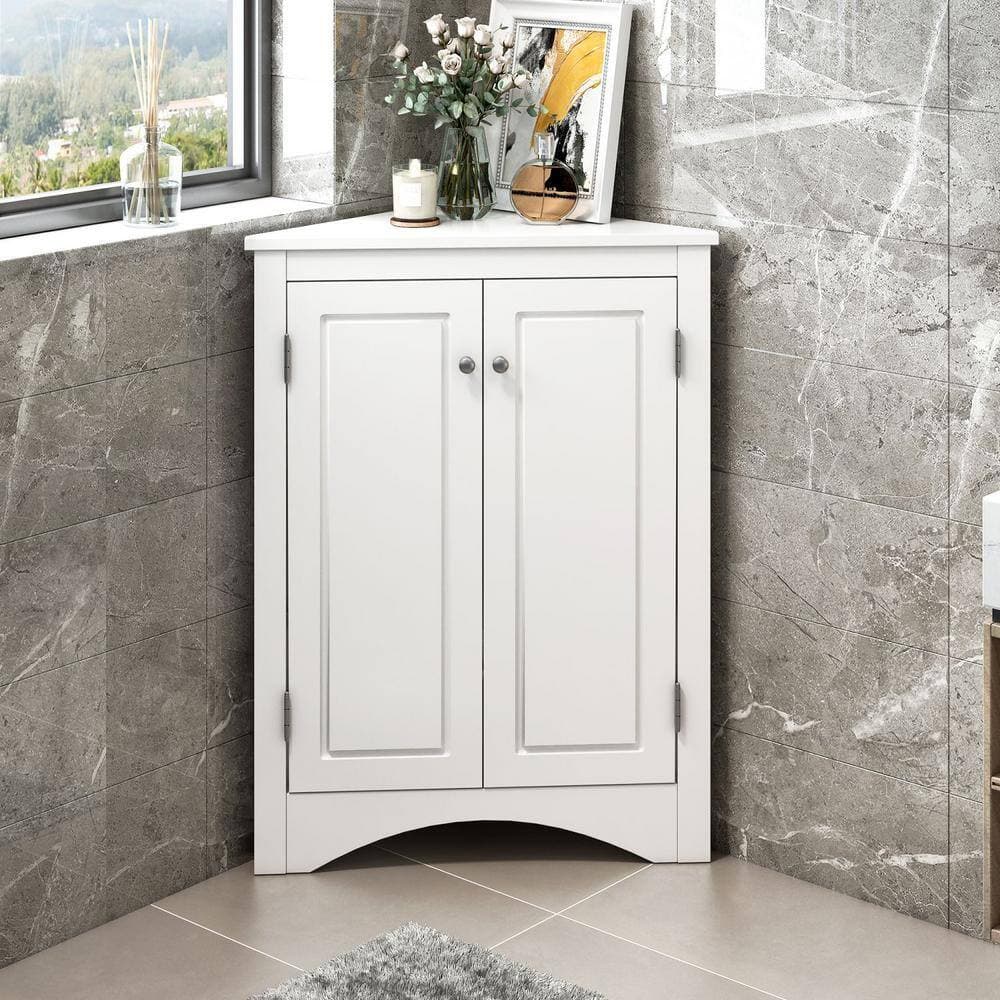 Miscool Anky 17.2 in. W 17.2 in. D 31.5 in. H MDF Freestanding Bathroom Storage Linen Cabinet (2)