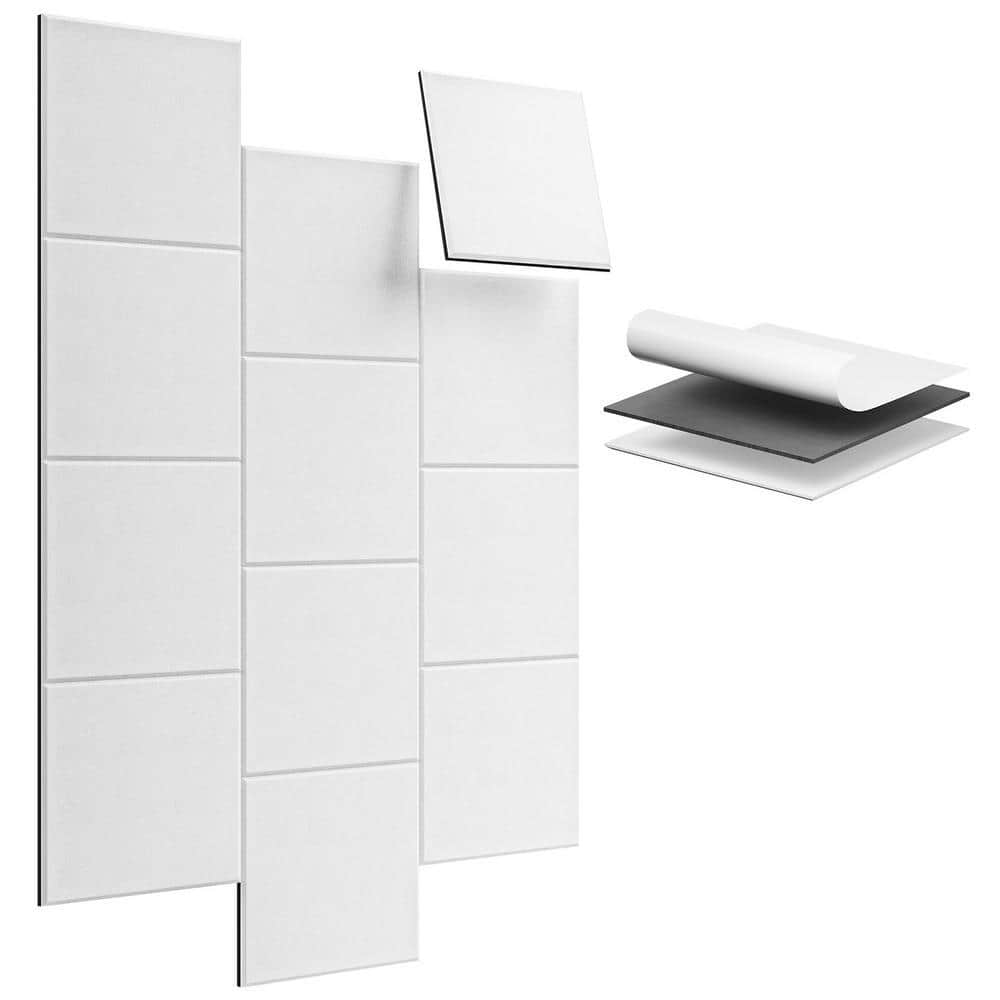 Angel Sar 12-Pack 12 x 10 x 0.4 in. Self-Adhesive Polyester Fiber Soundproof Wall Panel, Mass Loaded Vinyl Sound Proof Barrier (1)
