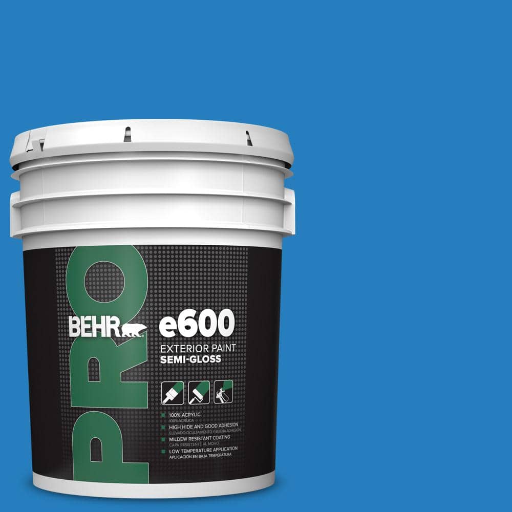 BEHR PRO 5 gal. #P510-6 Brilliant Blue Semi-Gloss Exterior Paint