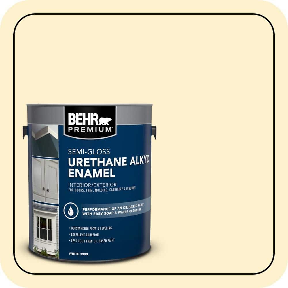 BEHR PREMIUM 1 gal. #370A-1 Moon Mist Urethane Alkyd Semi-Gloss Enamel Interior/Exterior Paint (1)