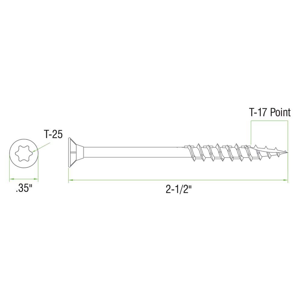 DECKMATE #9 . Exterior Self-Starting Torx Flat-Head Wood Deck Screws ( /73-Piece) (3)