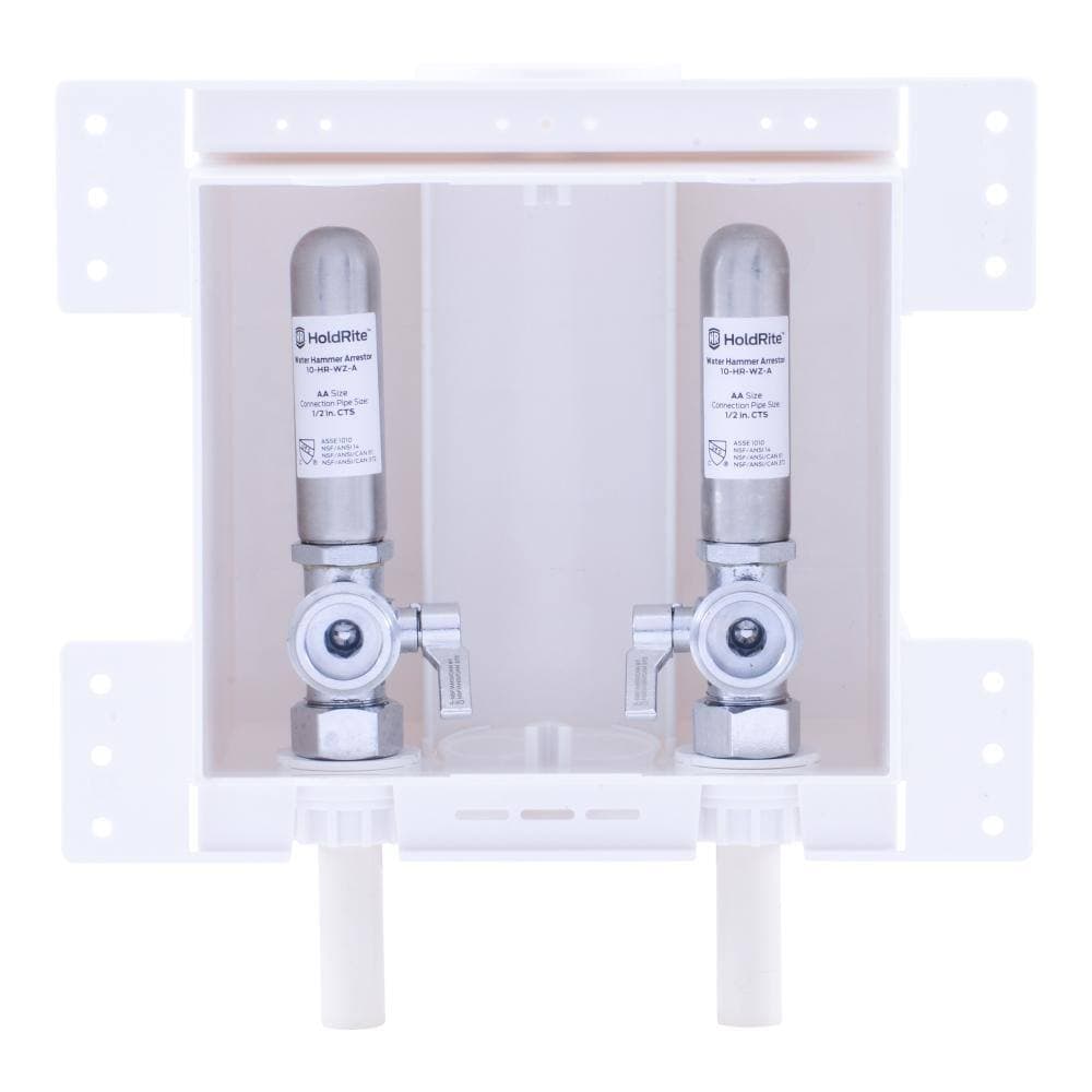 HOLDRITE 1/2 in. CPVC x 3/4 in. Male Hose Thread Washing Machine Outlet Box with Water Hammer Arrestors (2)