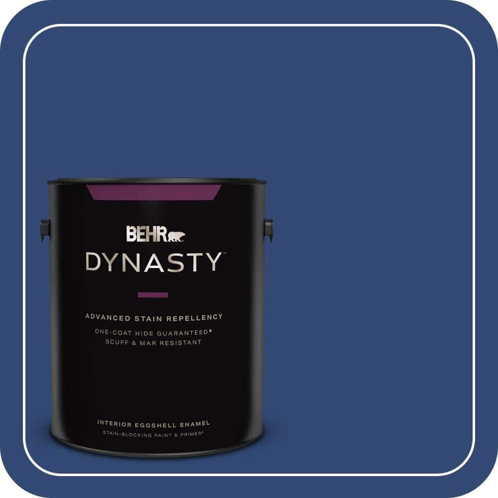 BEHR DYNASTY 1 gal. #S-H-580 Navy Blue Eggshell Enamel Interior Stain-Blocking Paint & Primer
