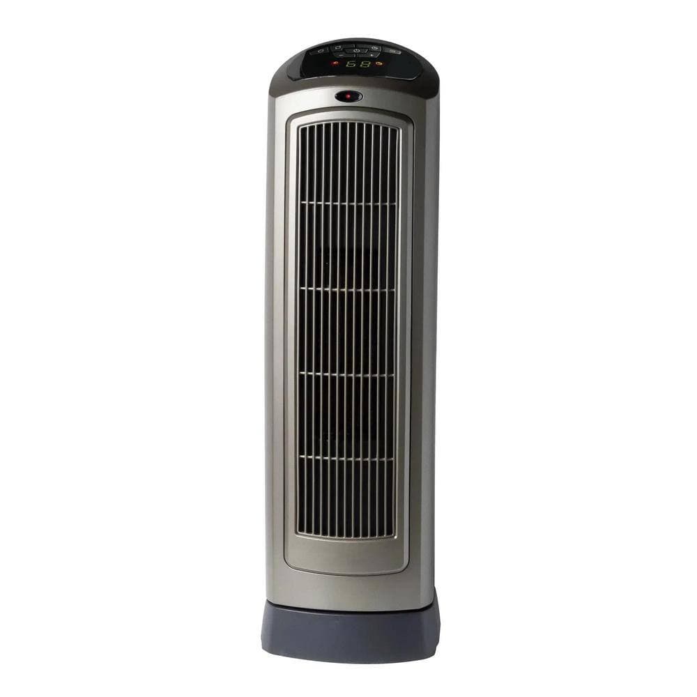 Ahfiwaso 1500 W 22.25 in. Indoor Electric Tower Forced Air Ceramic Space Heater with Remote and Adjustable Thermostat, Gray (2)