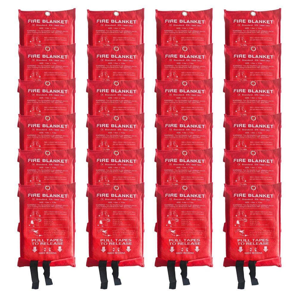 Ahfiwaso Fiberglass Emergency Fire Suppression Blanket Fire Blanket 39. 37x39. 37 in.es 1100℉ Heat Resistant 24 Pack (2)