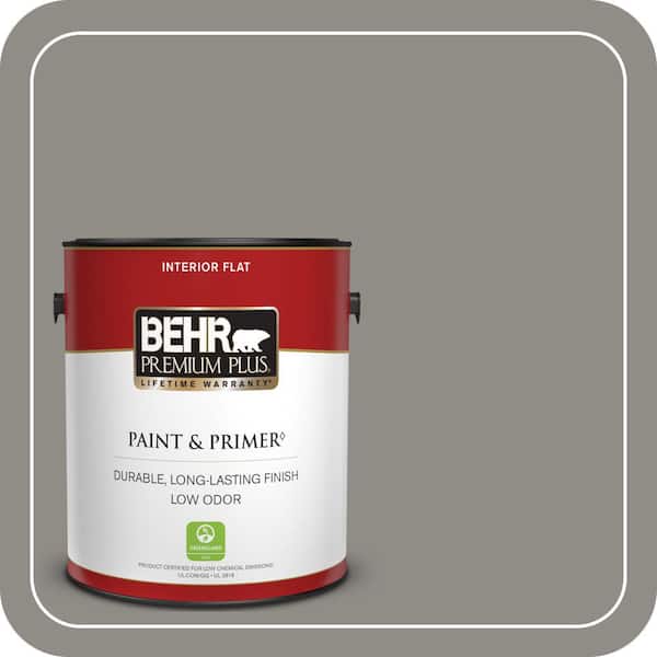 BEHR PREMIUM PLUS 1 gal. #PPU24-08 Parador Stone Flat Low Odor Interior Paint & Primer (2)