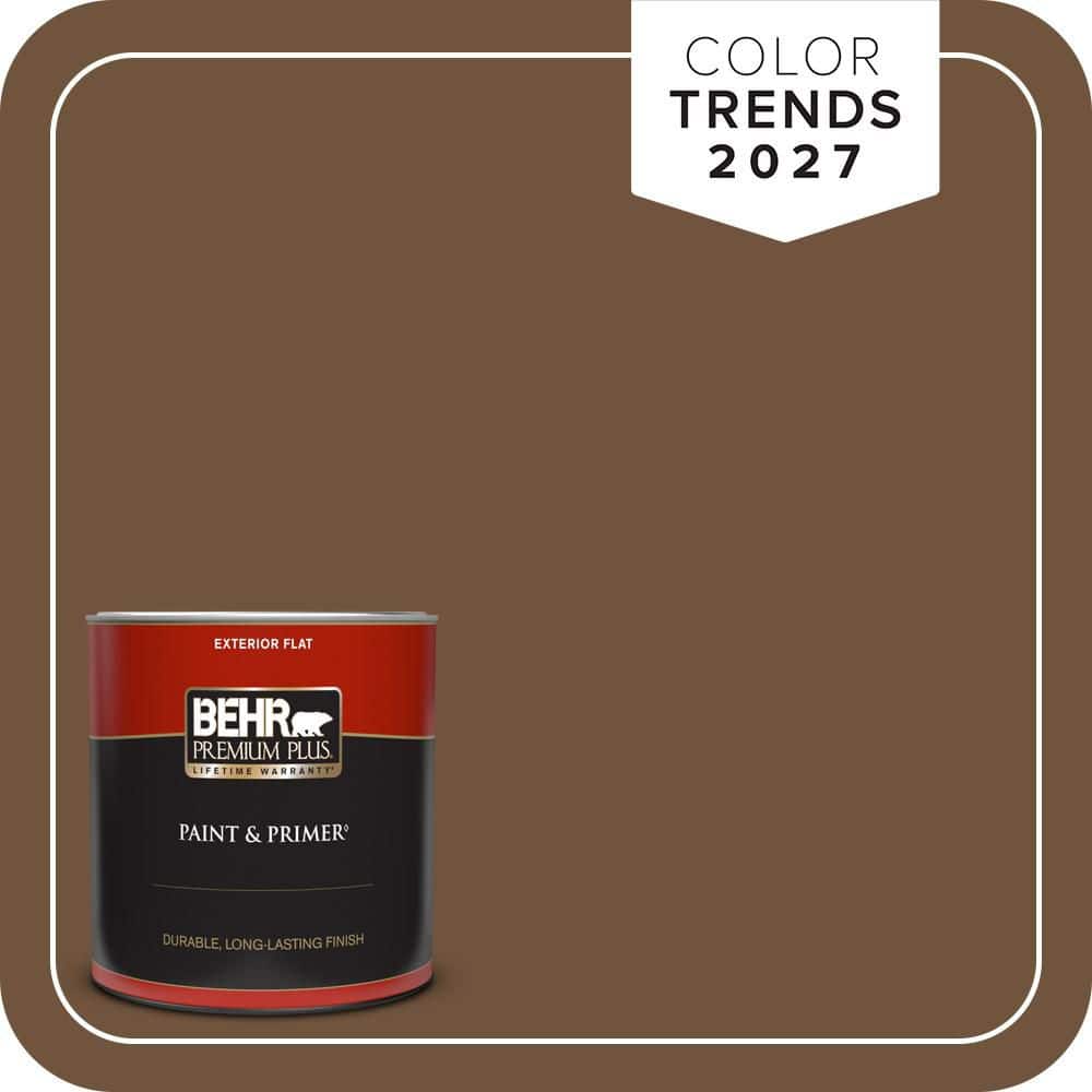 BEHR PREMIUM PLUS 1 qt. #PPU4-20 Ancient Root Flat Exterior Paint & Primer