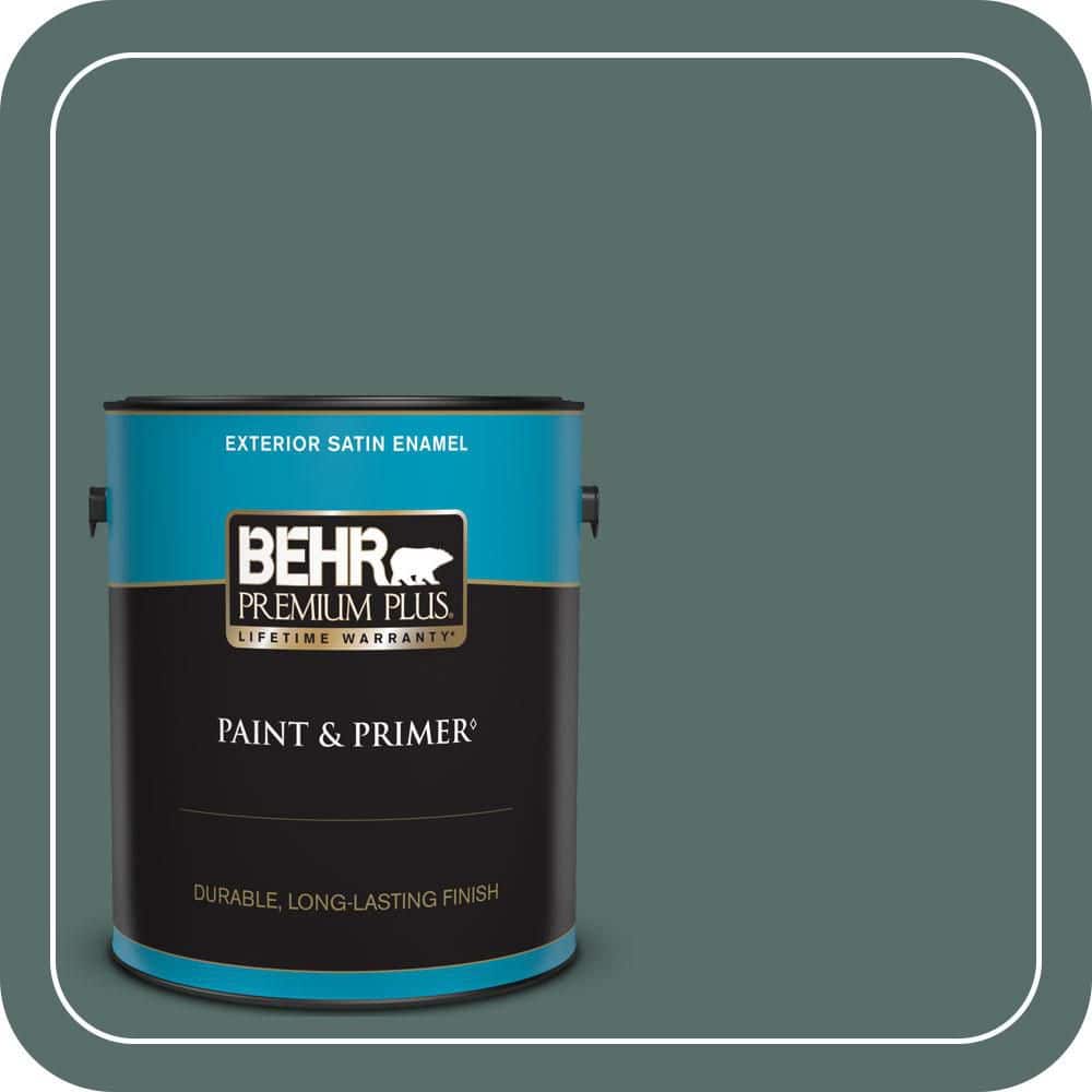 BEHR PREMIUM PLUS 1 gal. #N430-6 Meteorological Satin Enamel Exterior Paint & Primer