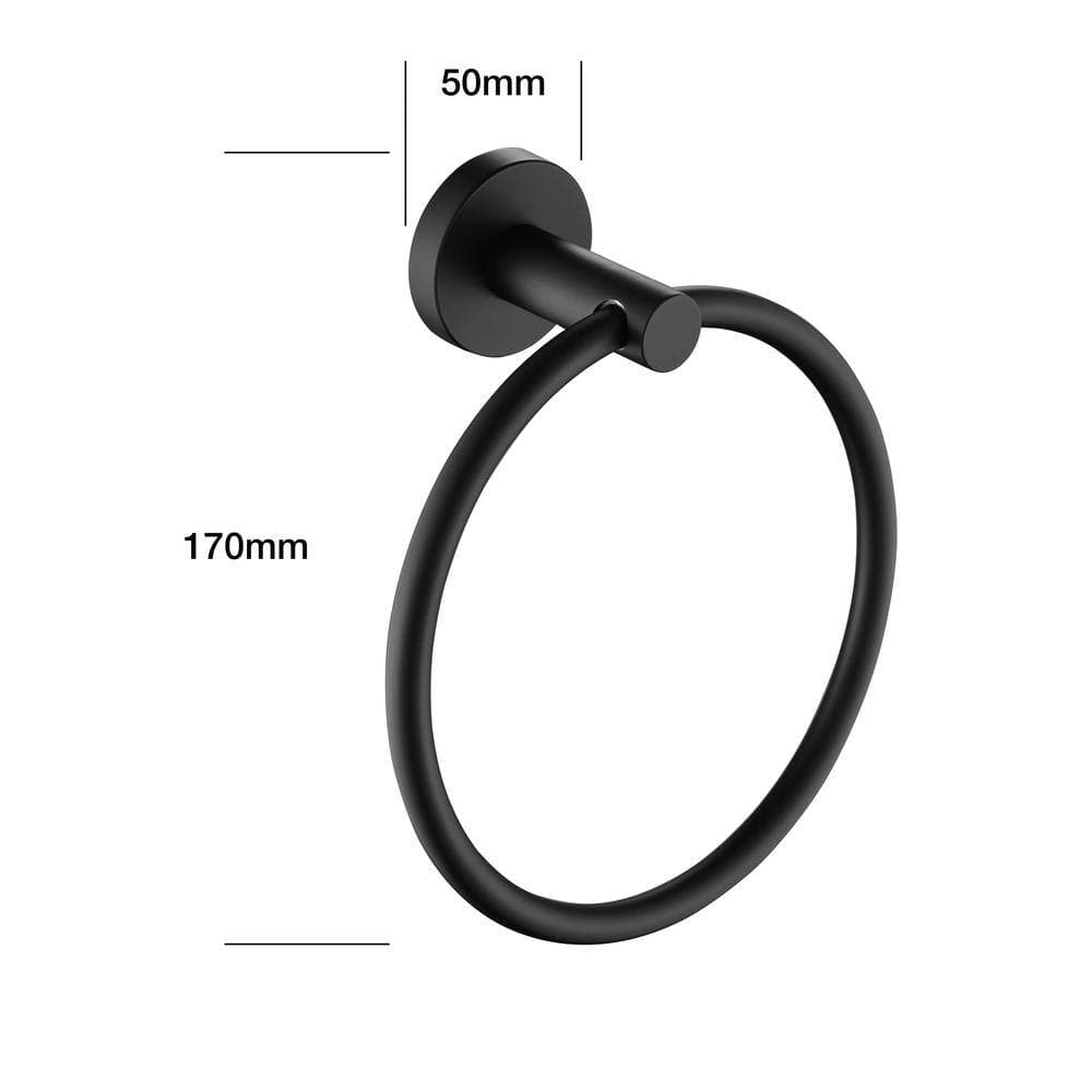 Tahanbath 6-Piece Bath Hardware Set Included Towel Bar/Rack Toilet Paper Holder in Matte Black (2)