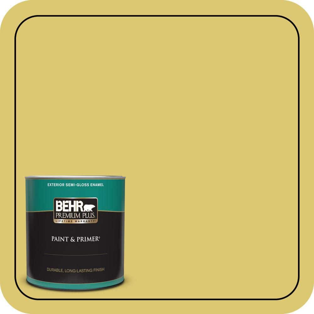BEHR PREMIUM PLUS 1 qt. #P330-5 Midori Semi-Gloss Enamel Exterior Paint & Primer