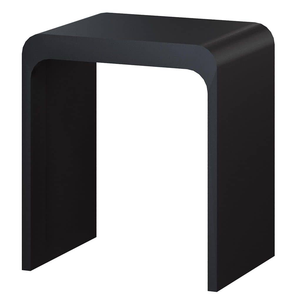CASAINC 15.35 in W Freestanding Thicken Shower Seat, Solid Surface Stool in Matte Black
