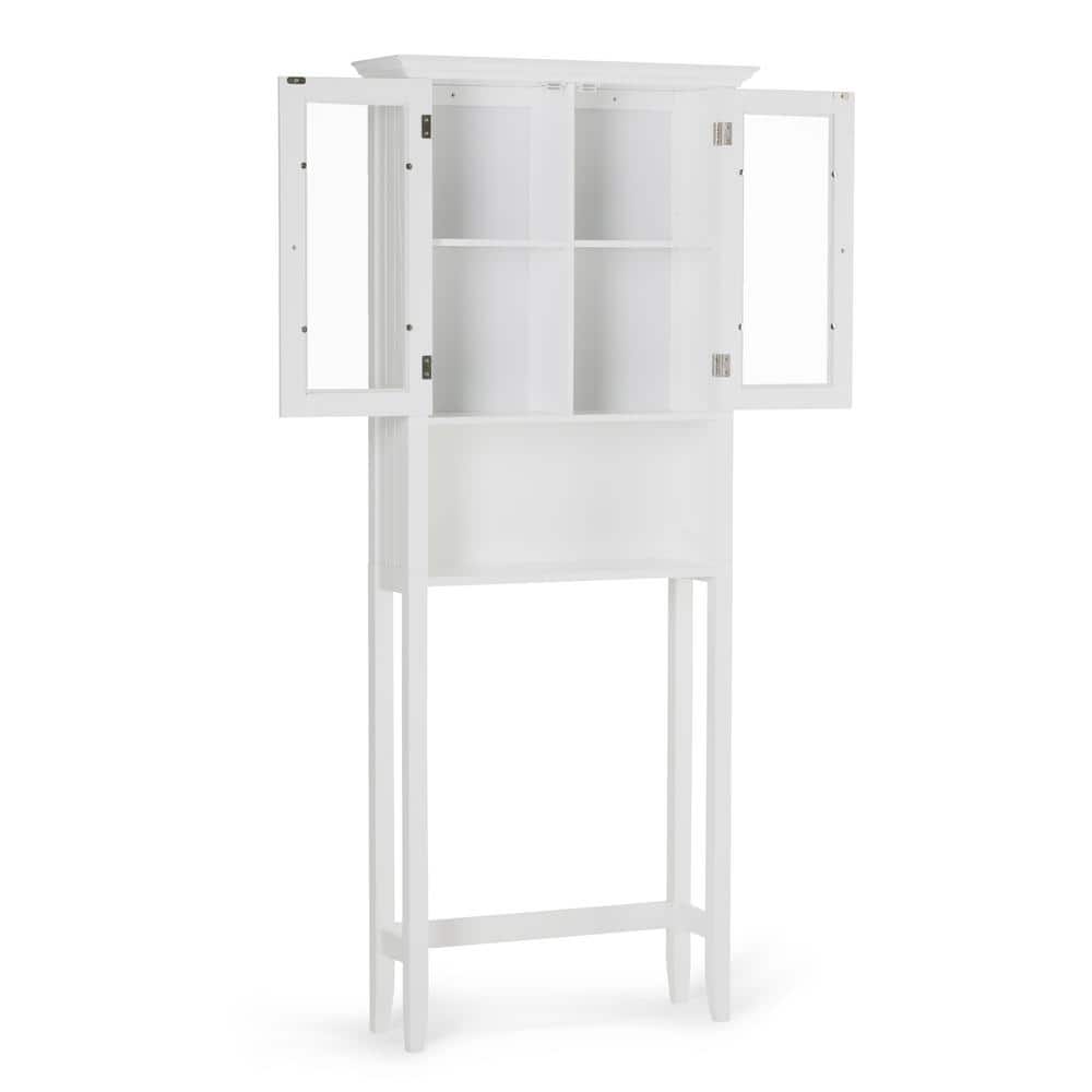 Simpli Home Acadian 68.4 in. H x 27.6 in. W Over The Toilet Space Saver Bath Cabinet in Pure White (3)