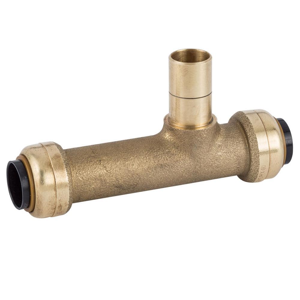 Tectite 1/2 in. Brass Push-To-Connect x Push-To-Connect x Copper Tube Size Adapter Slip Tee (2)