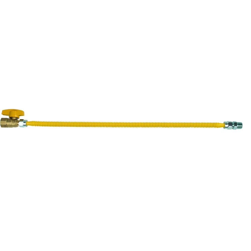 BrassCraft ProCoat 3/8 in. MIP x 1/2 in. FIP Gas Ball Valve x 24 in. Stainless Steel Gas Connector 3/8 in. O.D. (40,000 BTU) (1)