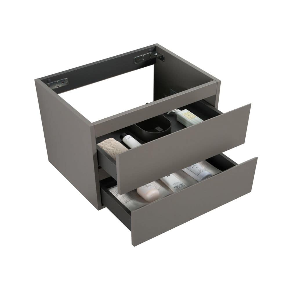 Unbranded 36 in. Floating Bath Vanity Cabinet without Top in Gray Pre-Assembled with 2-Drawers (3)