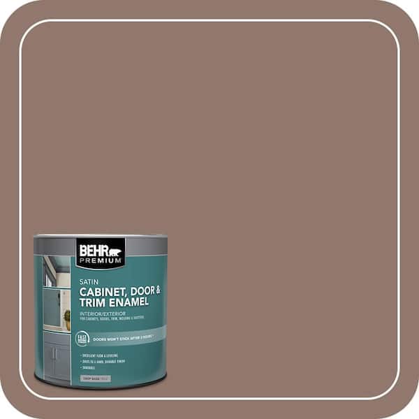 BEHR PREMIUM 1 qt. #N170-5 Chocolate Heart Satin Enamel Interior/Exterior Cabinet, Door & Trim Paint (2)