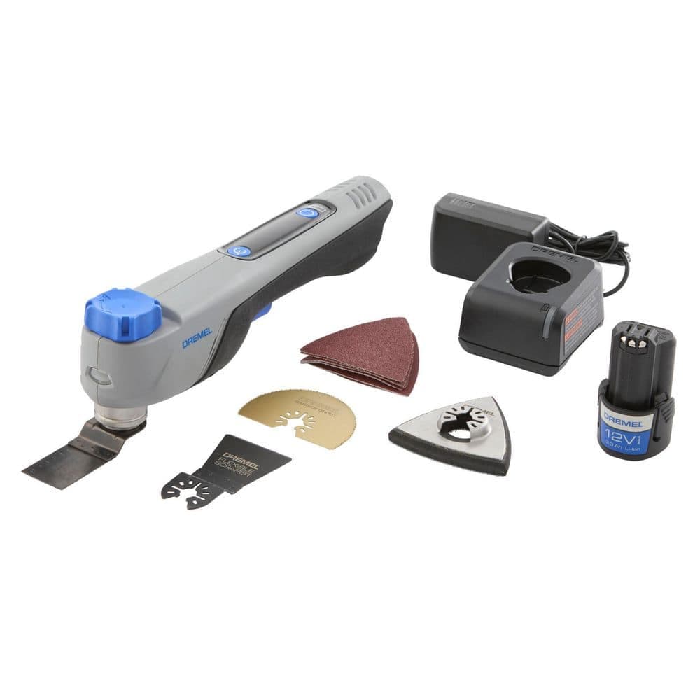 Dremel Blueprint 12-Volt Brushless Cordless Oscillating Multi-Tool with Battery and Charger Included w/ Blade and Accessory Kit (1)