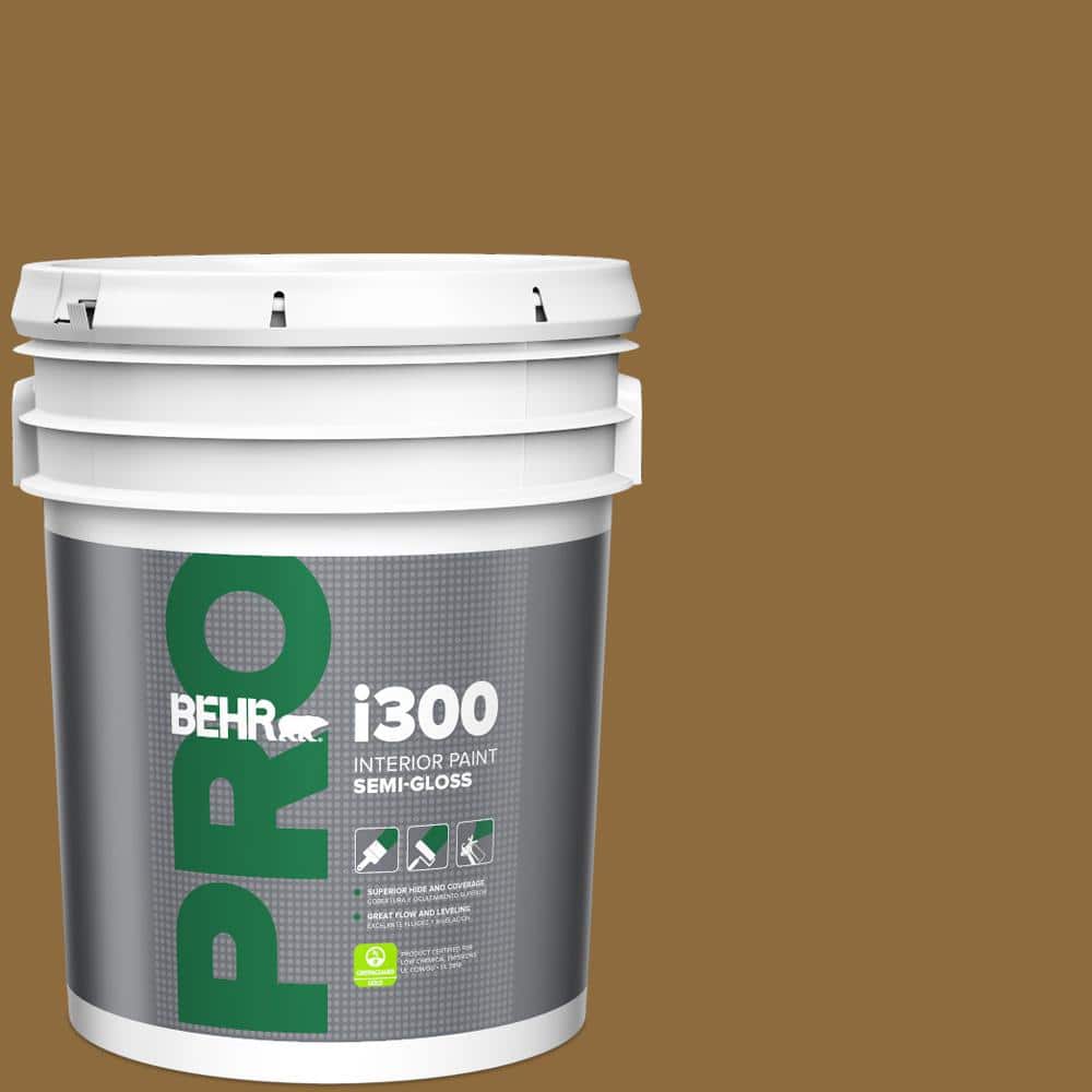 BEHR PRO 5 gal. #300D-7 Spanish Leather Semi-Gloss Interior Paint