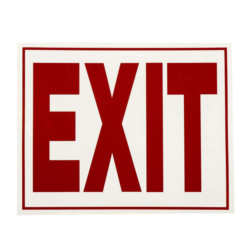 Everbilt 8 in. x 11 in. Glow-in-the-Dark Adhesive Exit Sign
