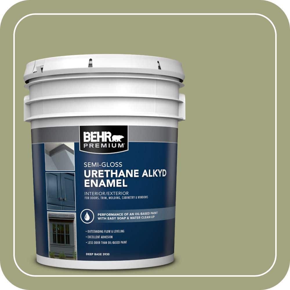 BEHR PREMIUM 5 gal. #410F-4 Mother Nature Urethane Alkyd Semi-Gloss Enamel Interior/Exterior Paint