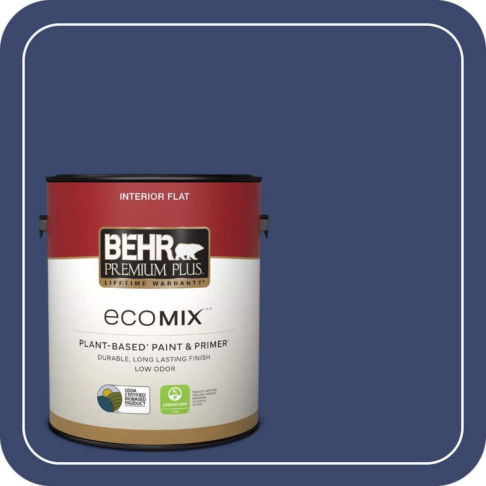 BEHR PREMIUM PLUS 1 gal. #T11-19 Starlit Night Flat EcoMix Plant-Based Interior Paint & Primer (1)