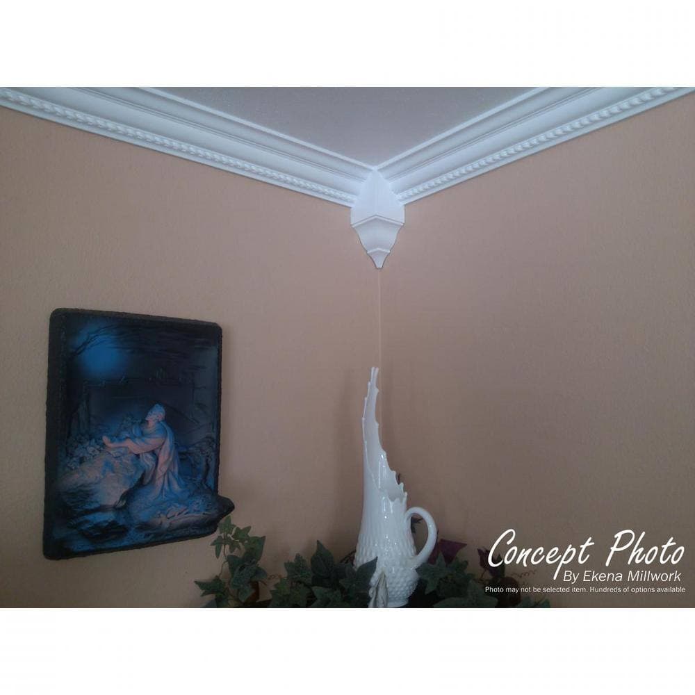 Ekena Millwork 3-3/8 in. x 3-3/8 in. x 3-1/2 in. Urethane Inside Corner Moulding (matches moulding MLD03X03X04HO) (3)