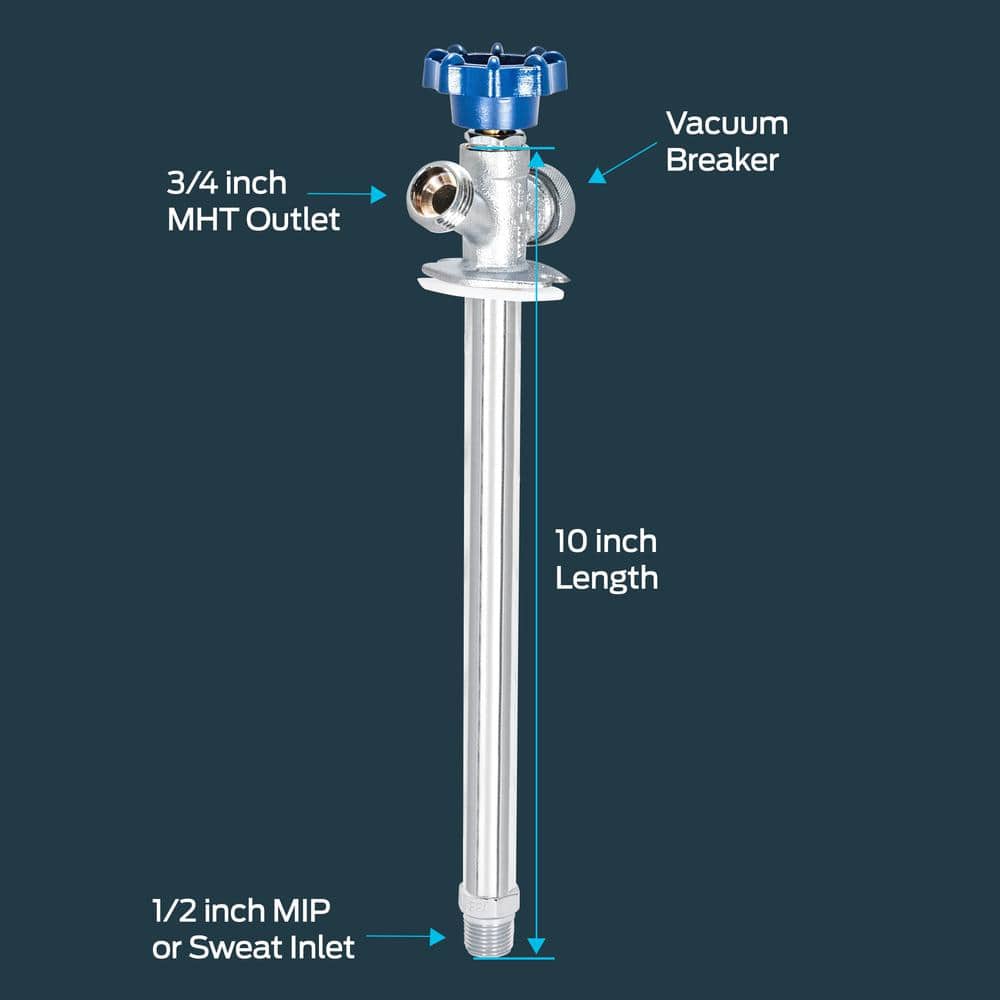EASTMAN 10 in. Brass MIP x MHT Frost Free Sillcock with Vacuum Breaker (2)
