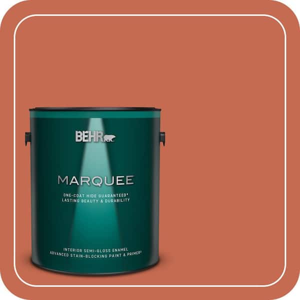BEHR MARQUEE 1 gal. #T16-14 Raw Copper Semi-Gloss Enamel Interior Paint & Primer (2)