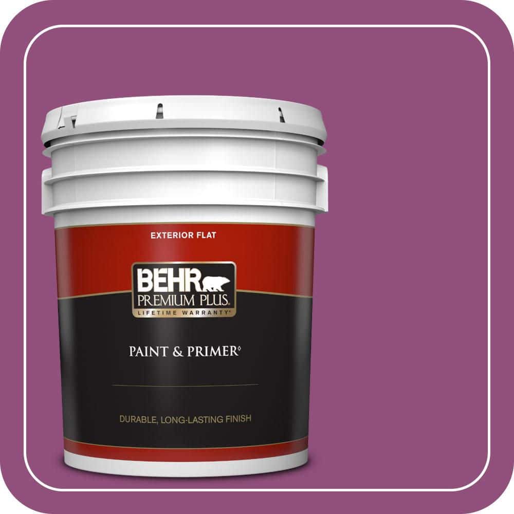BEHR PREMIUM PLUS 5 gal. #P110-7 XOXO Flat Exterior Paint & Primer