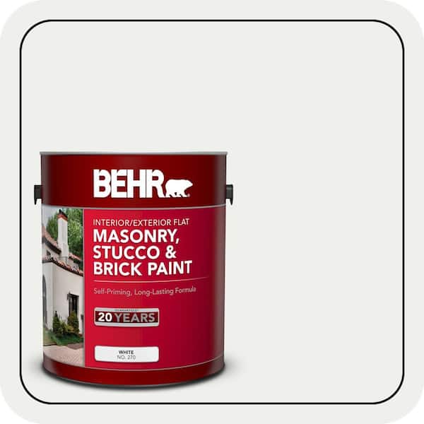 BEHR 1 gal. #57 Frost Flat Interior/Exterior Masonry, Stucco and Brick Paint (2)