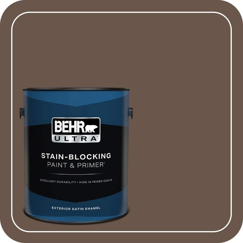 BEHR ULTRA 1 gal. #PPU5-18 Chocolate Swirl Satin Enamel Exterior Paint & Primer