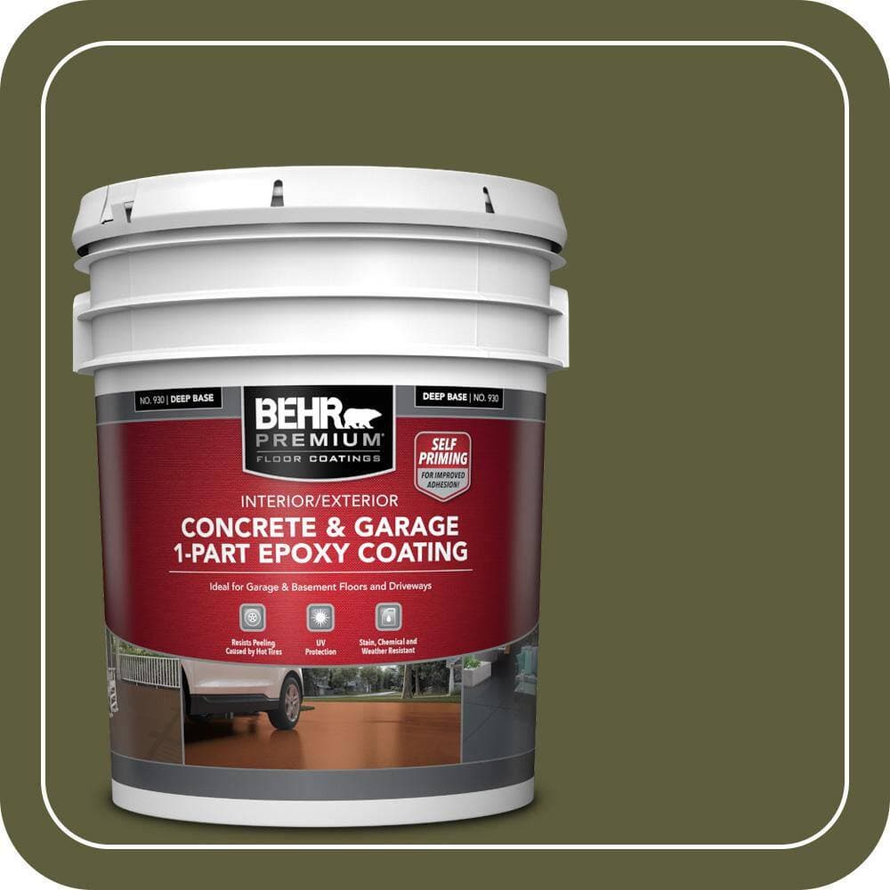 BEHR PREMIUM 5 gal. #PPU9-25 Eastern Bamboo Self-Priming 1-Part Epoxy Satin Interior/Exterior Concrete and Garage Floor Paint