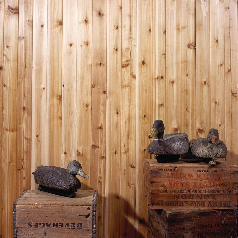 Unbranded 1/4 in. x 3.5 in. x 8 ft. Cedar Board V-Plank (6 per package) (4)