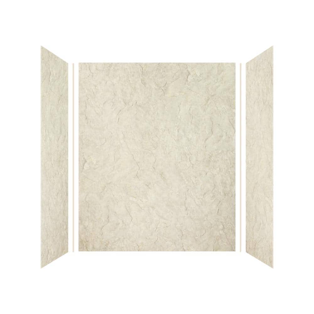 Transolid Expressions 36 in. x 60 in. x 72 in. 3-Piece Easy Up Adhesive Alcove Shower Wall Surround in Sea Fog (2)