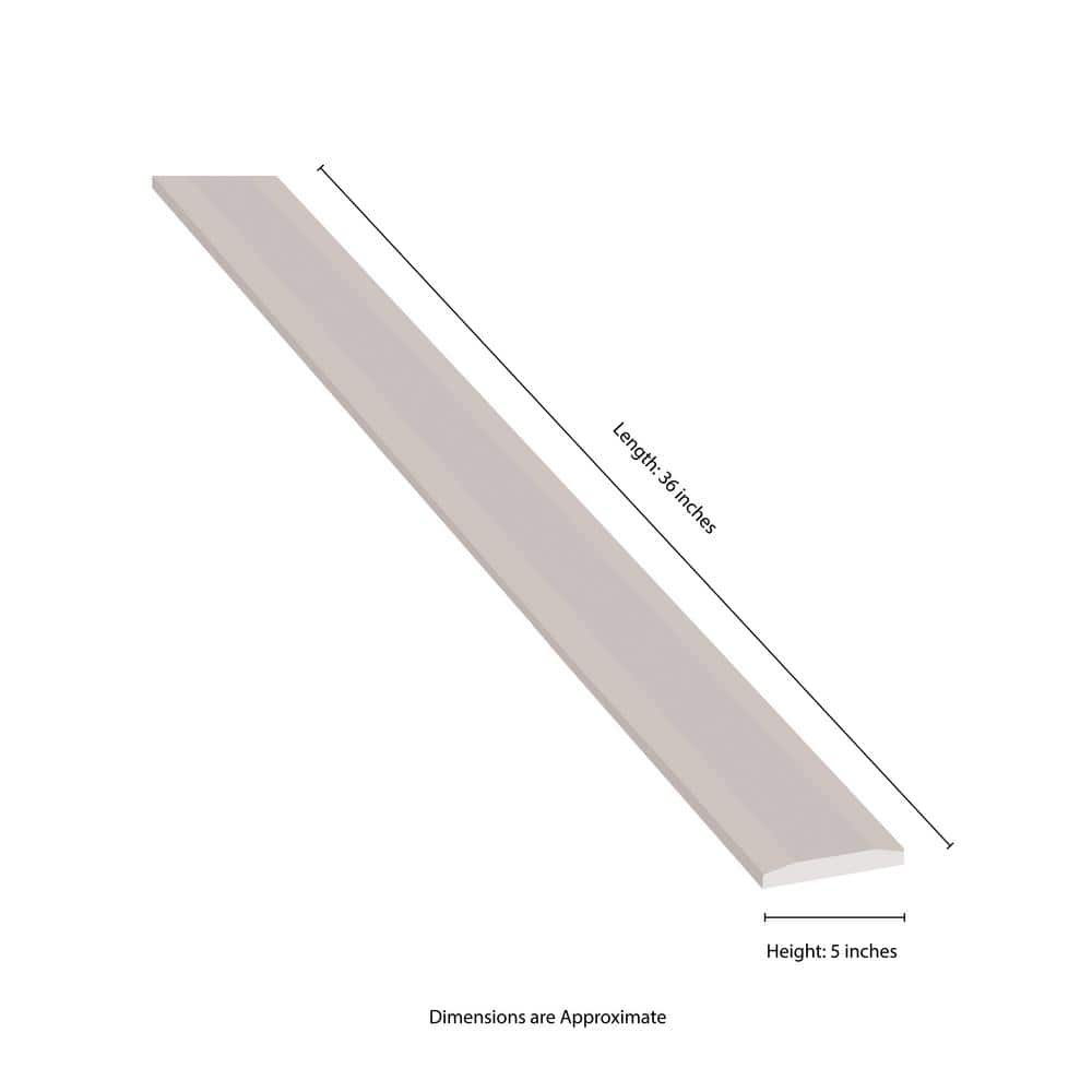 MSI White Double Hollywood 5 in. x 36. in Engineered Marble Threshold Threshold Tile Trim (3 ln. ft./Each) (4)