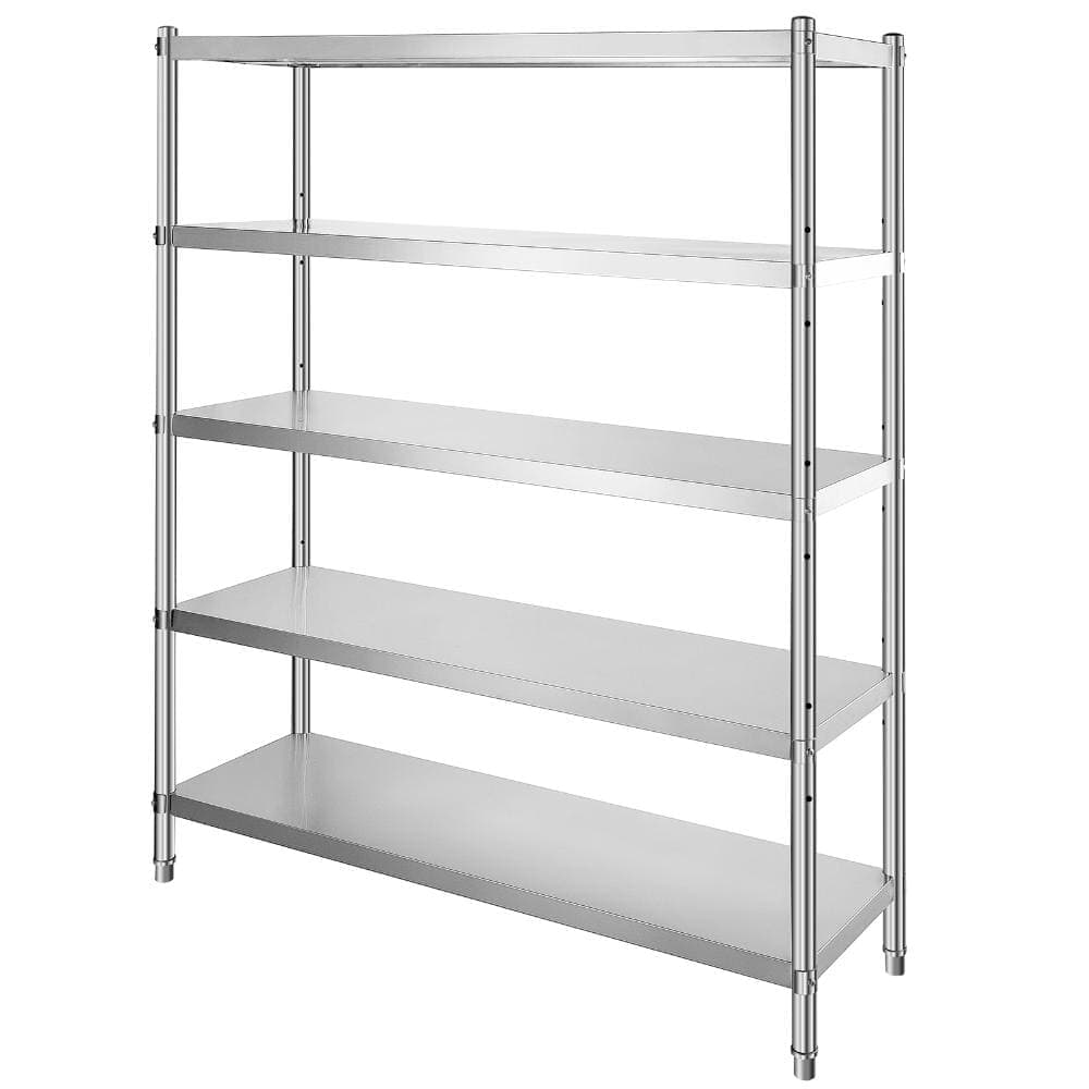 Volenca Stainless Steel Shelving Unit 60x18.5 in, 5-Tier Adjustable Rack, Heavy Duty, 330 Lbs per Shelf, For Kitchen Garage (1)