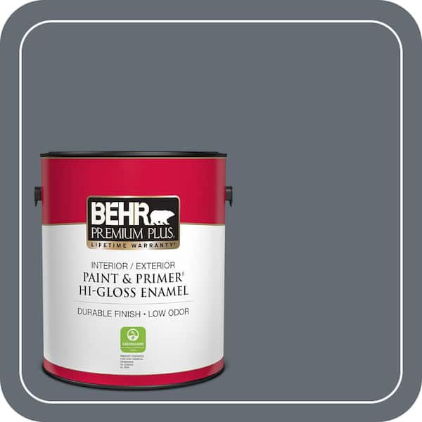 BEHR PREMIUM PLUS 1 gal. #PPU26-22 Summer Storm Hi-Gloss Enamel Interior/Exterior Paint & Primer (2)
