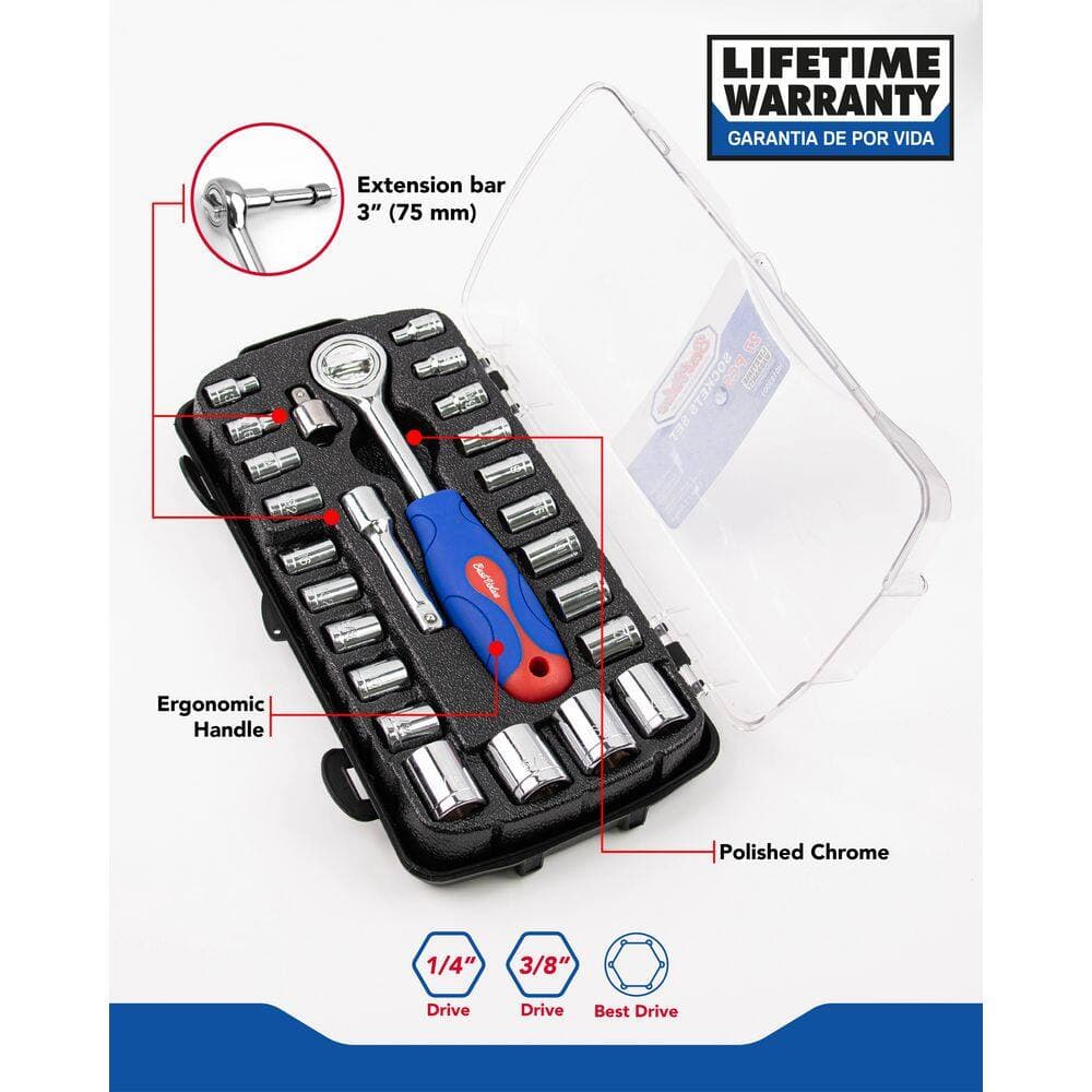 Best Value 1/4 in. and 3/8 in. Socket Set (27-Piece) (3)