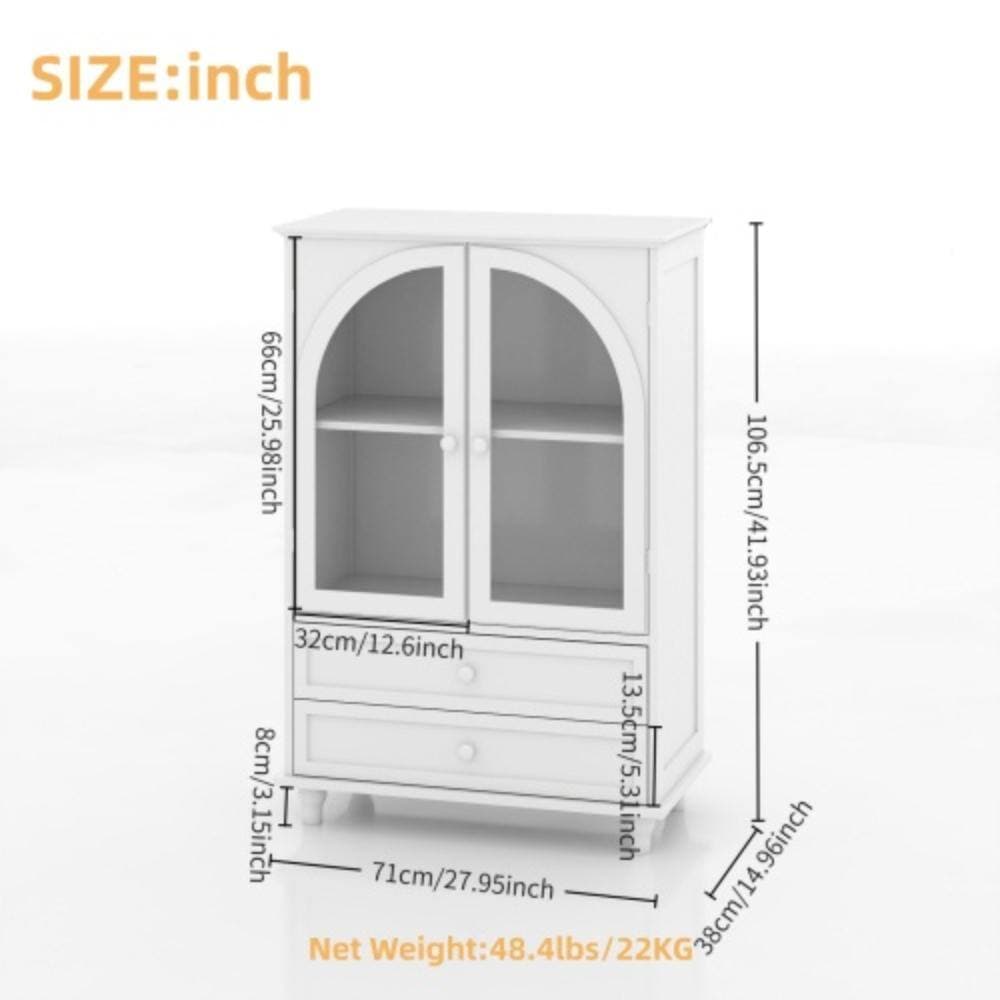 Unbranded 27.95 in. W x 14.96 in. D x 41.93 in. H Bathroom White Linen Cabinet (2)